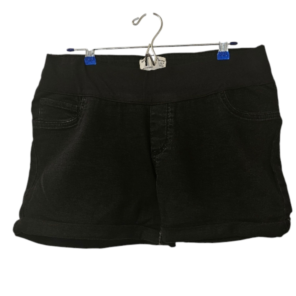 Black ASOS Design Maternity Comfort Mom Denim Shorts